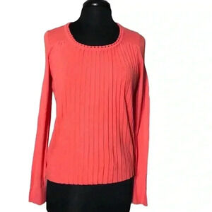 Moth Ribbed Pleated Front Lightweight Sweater Size S